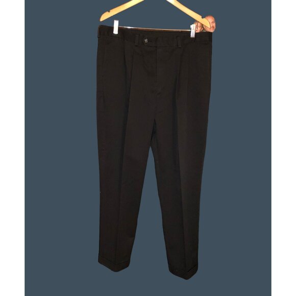 ROUNDTREE & YORKE -MEN'S CLASSIC FIT  97% COTTON BLACK DRESSPANTS SIZE 36X30 - Picture 2 of 8